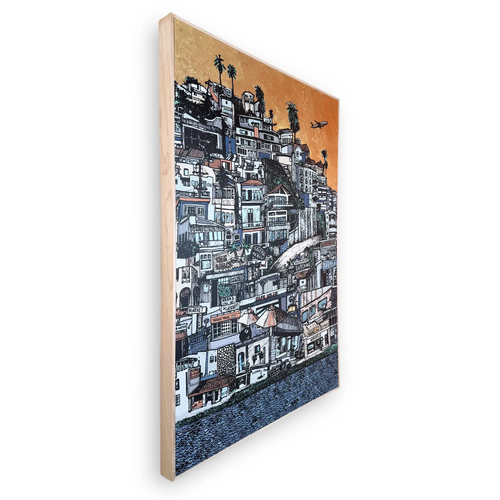 Playa Stacked + Gold Foil (Framed)