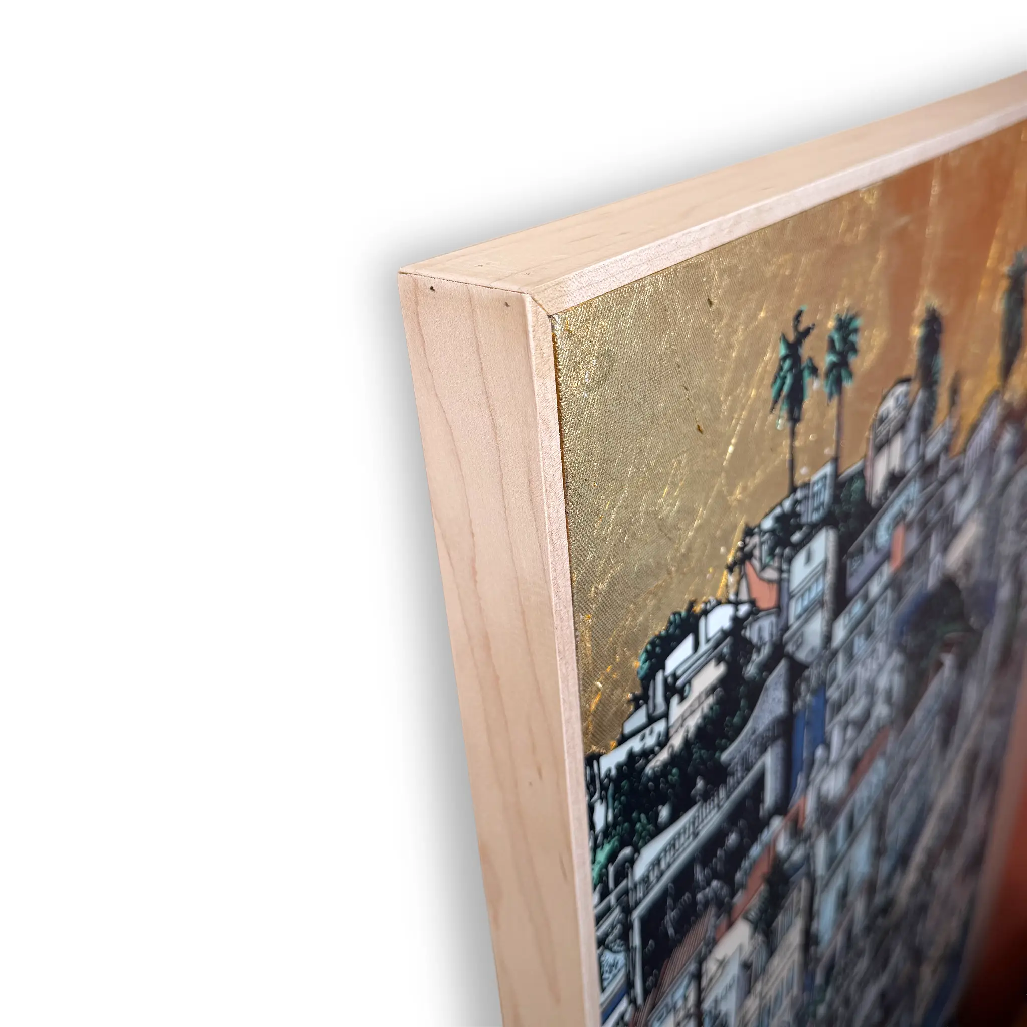 Playa Stacked + Gold Foil (Framed)